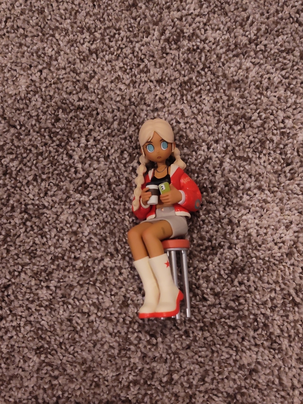 Must Bundle: Peach Riot Vinyl Figurine with Red Jacket and White Boots